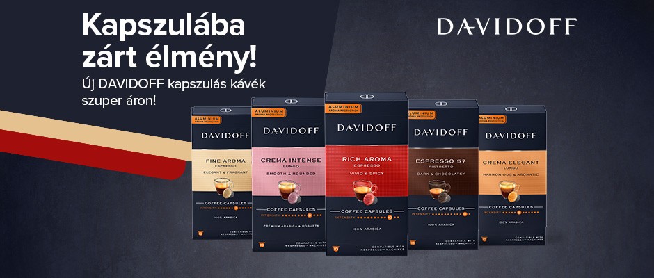 Új DAVIDOFF kapszulás kávék szuper áron